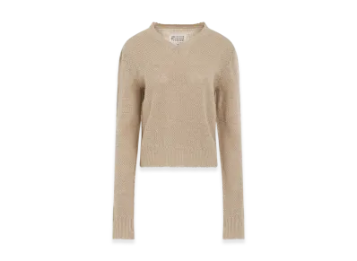 Maison Margiela Women's Hemp Basket Weave Knit "Beige"