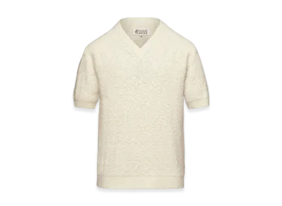 Maison Margiela Women's Nostalgic Boucle Knit Top "Off White"