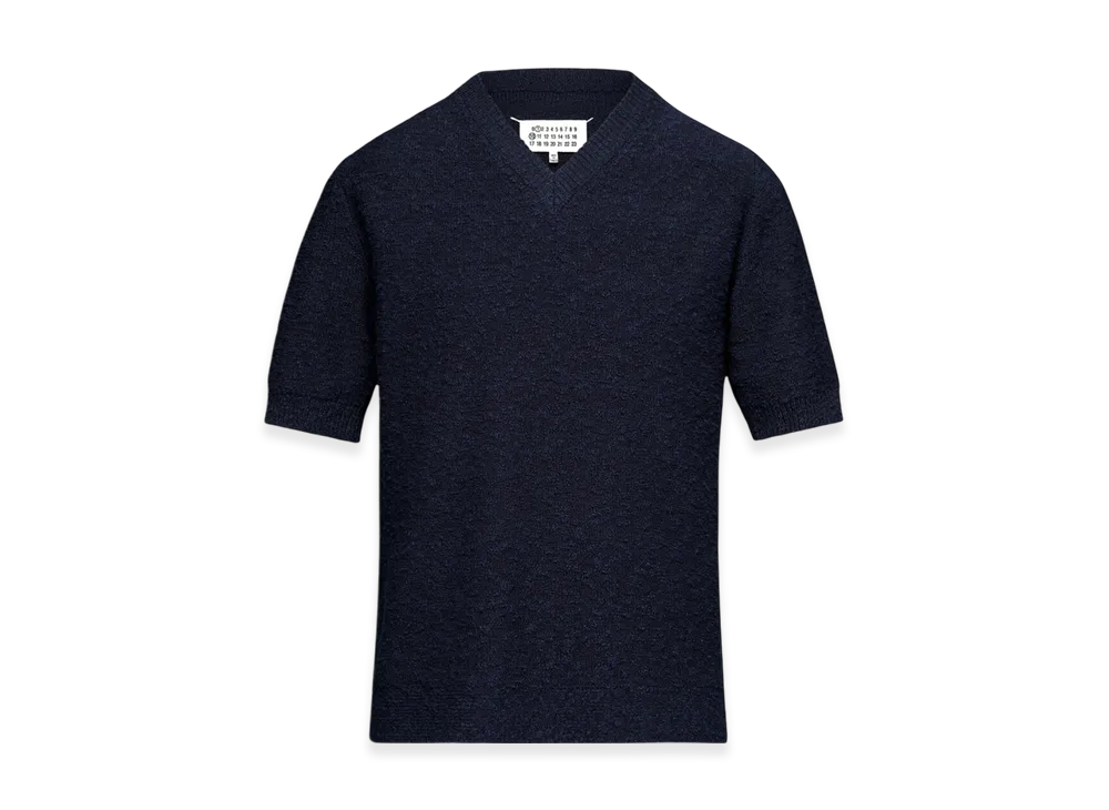 Maison Margiela Women's Nostalgic Boucle Knit Top "Blue"