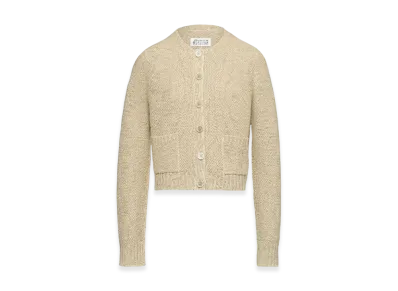 Maison Margiela Women's Hemp Basket Weave Knit Cardigan "Banana"