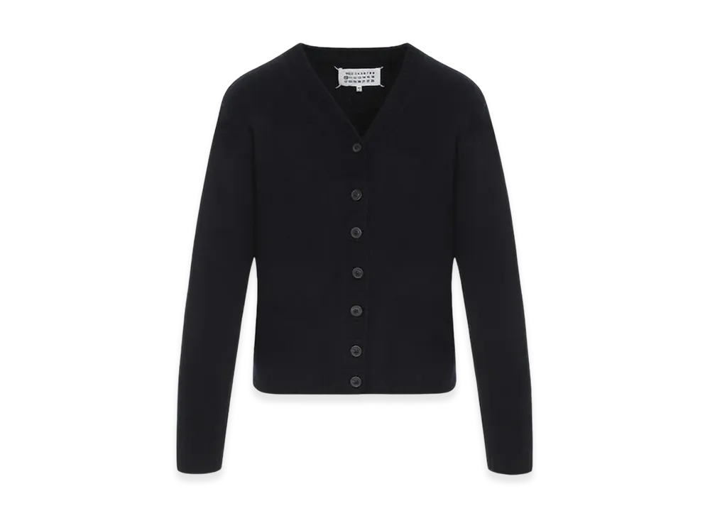 Maison Margiela Women's Washed Lambswool Cardigan "Navy"