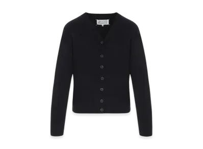 Maison Margiela Women's Washed Lambswool Cardigan "Navy"