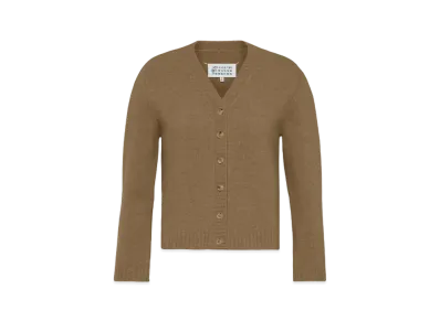 Maison Margiela Women's Washed Lambswool Cardigan "Pink Beige"