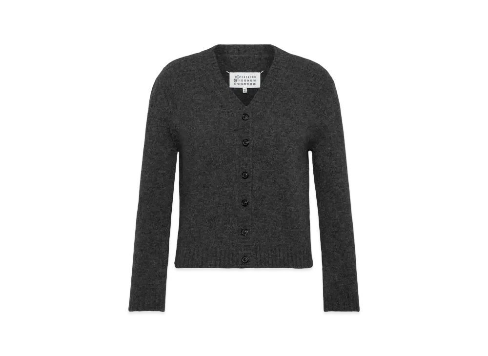Maison Margiela Women's Washed Lambswool Cardigan "Charcoal"