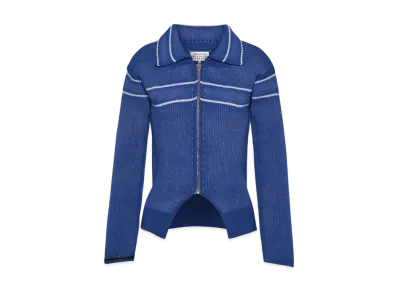 Maison Margiela Women's Sunbleached Wool Cardigan "Bruette/White"