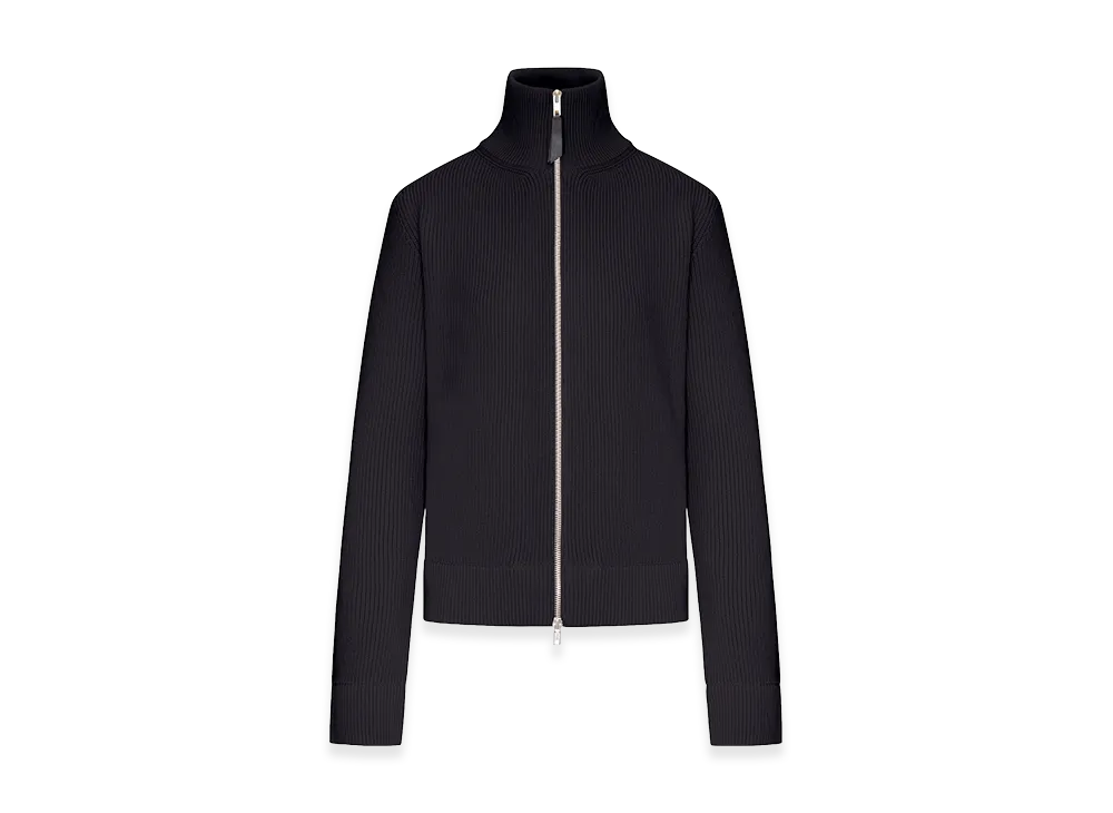 Maison Margiela Women's Ribbed Cotton Zip-Up Cardigan "Navy"