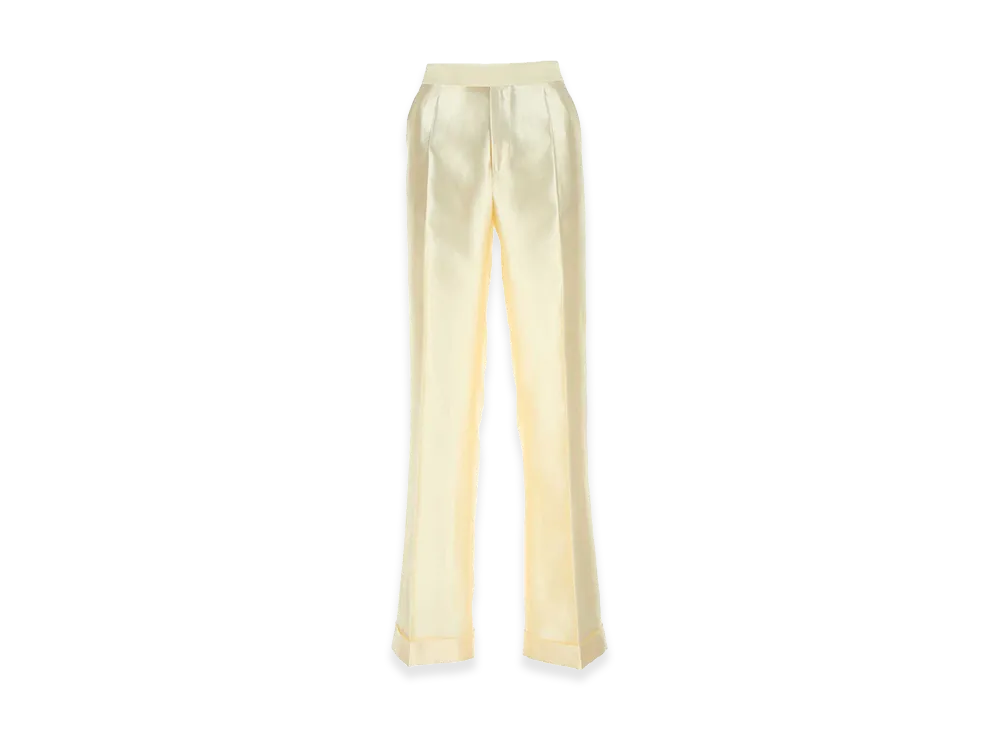 Maison Margiela Women's Ivory Viscosa Blend Wide-Leg Pant "White"