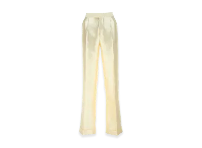 Maison Margiela Women's Ivory Viscosa Blend Wide-Leg Pant "White"