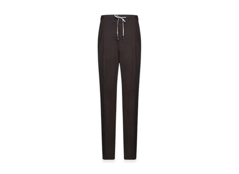 Maison Margiela Women's Wool Linen Trousers "Tapenade"