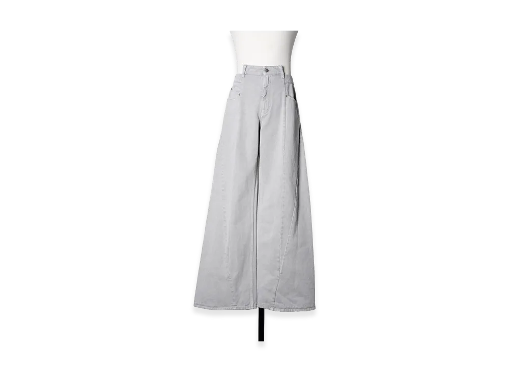 Maison Margiela Bias Cut Wide Flare Denim Pants "Light Gray"