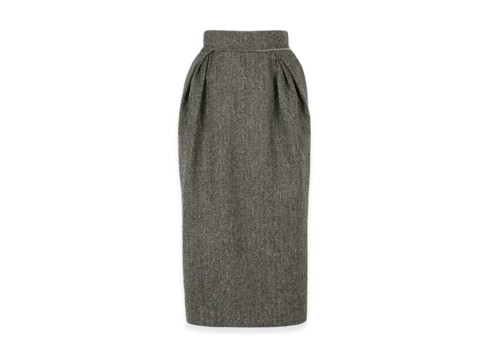 Maison Margiela Women's English Chevron Wool Skirt "Black/White"