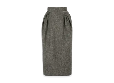 Maison Margiela Women's English Chevron Wool Skirt "Black/White"