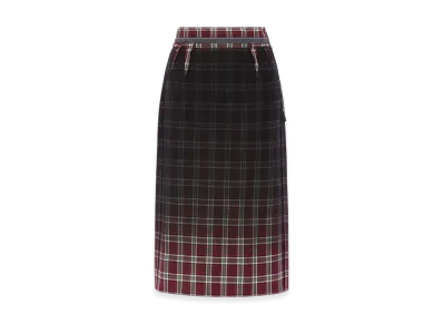 Maison Margiela Faded Check Wool Skirt "Gray"