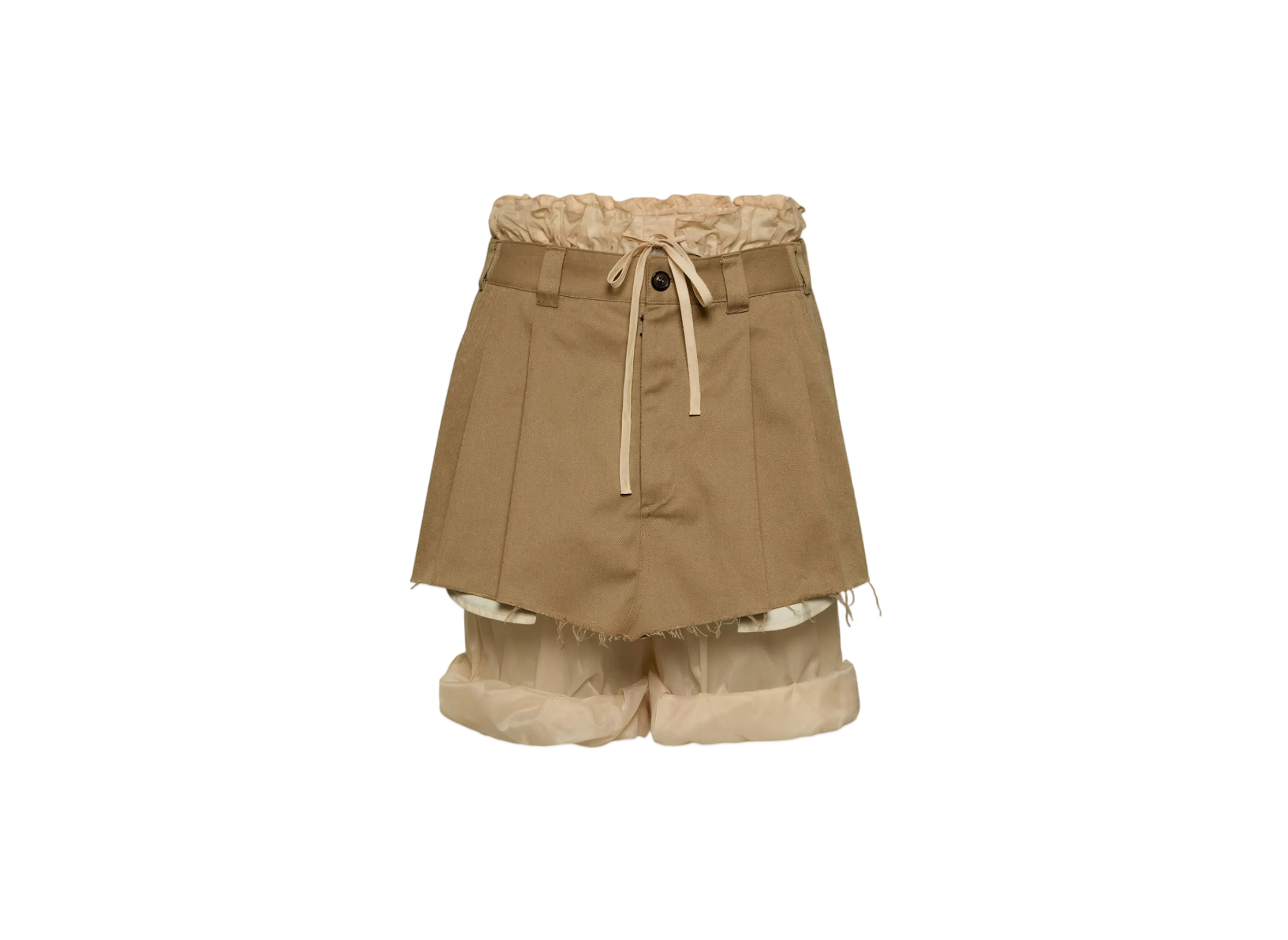 Maison Margiela Women's Layered Mini Skirt Shorts "Camel"
