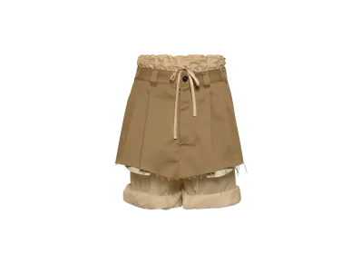 Maison Margiela Women's Layered Mini Skirt Shorts "Camel"