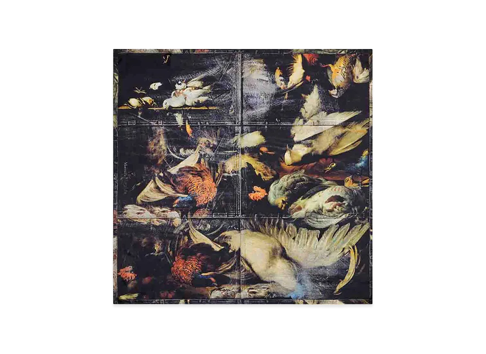 Maison Margiela Women's Birds Silk Foulard Square 90 "Black"