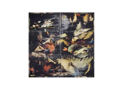 Maison Margiela Women's Birds Silk Foulard Square 90 "Black"