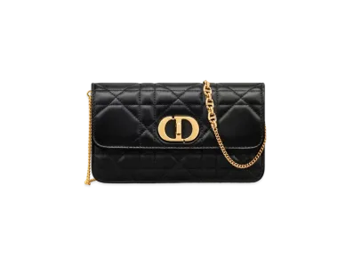 Dior Miss Caro Pouch with Chain Macrocannage Lambskin "Black"
