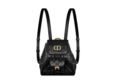 Dior Caro Nano Backpack Macrocannage Lambskin "Black"