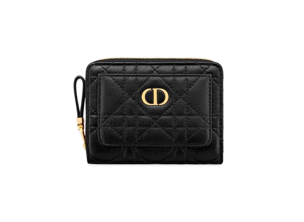 Dior Caro Acacias Wallet Supple Cannage Calfskin "Black"