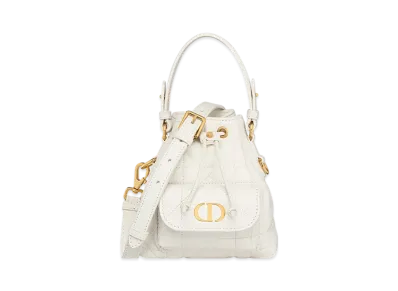Dior Caro Nano Bucket Bag Macrocannage Lambskin "Latte"