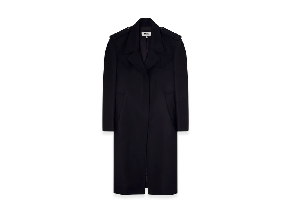 MM6 Maison Margiela Women's Felted Wool Coat "Black"
