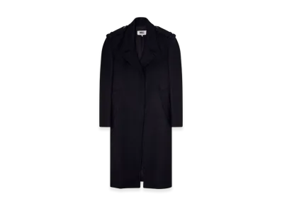 MM6 Maison Margiela Women's Felted Wool Coat "Black"