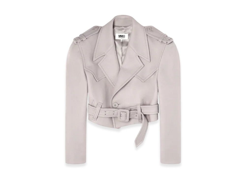 MM6 Maison Margiela Women's Felted Wool Jacket "Gray"