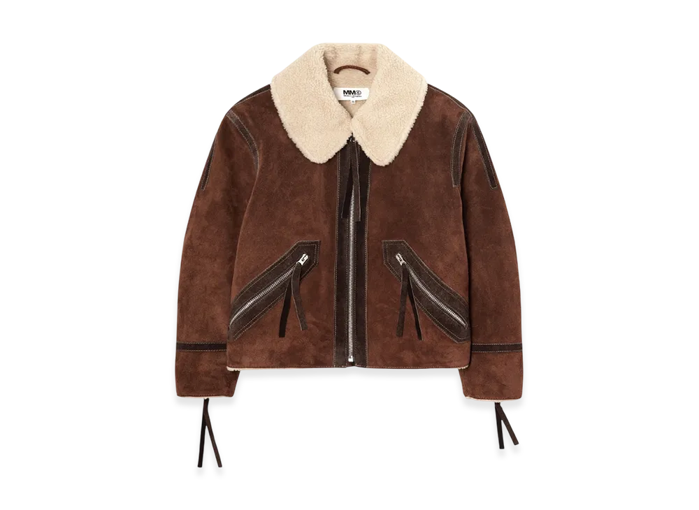 MM6 Maison Margiela Women's Suede Teddy Jacket "Nutmeg"