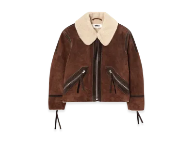 MM6 Maison Margiela Women's Suede Teddy Jacket "Nutmeg"