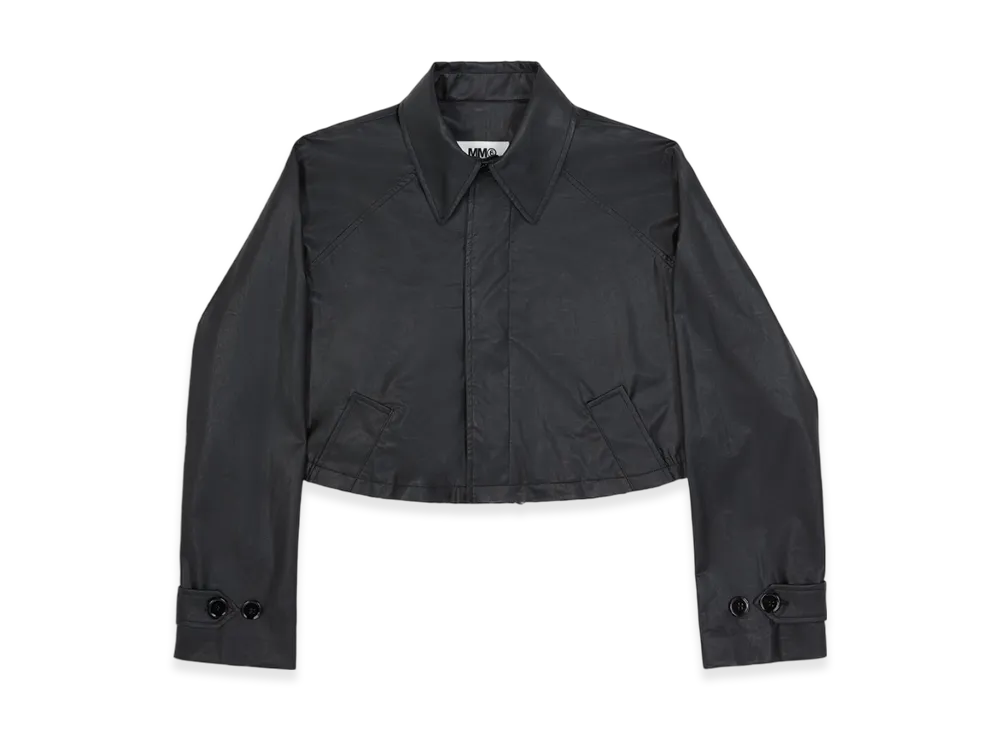 MM6 Maison Margiela Women's Cropped Trench Jacket "Black"