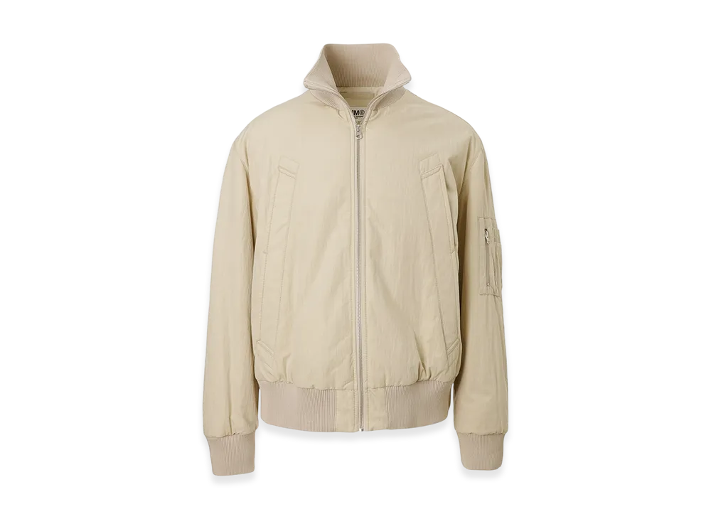 MM6 Maison Margiela Men's Padded Zip-Up Blouson "Stone"
