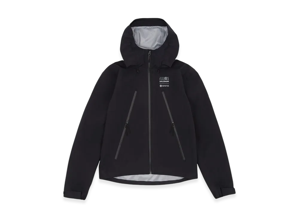 ブラック ウィンドブレーカーM MM6メゾンマルジェラ x サロモン ウィメンズ ゴアテックス フード付き