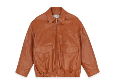 MM6 Maison Margiela Women's Faux Leather Jacket "Brown"