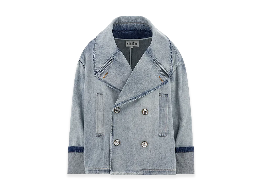 MM6 Maison Margiela Women's Double-Breasted Jacket "Light Blue"