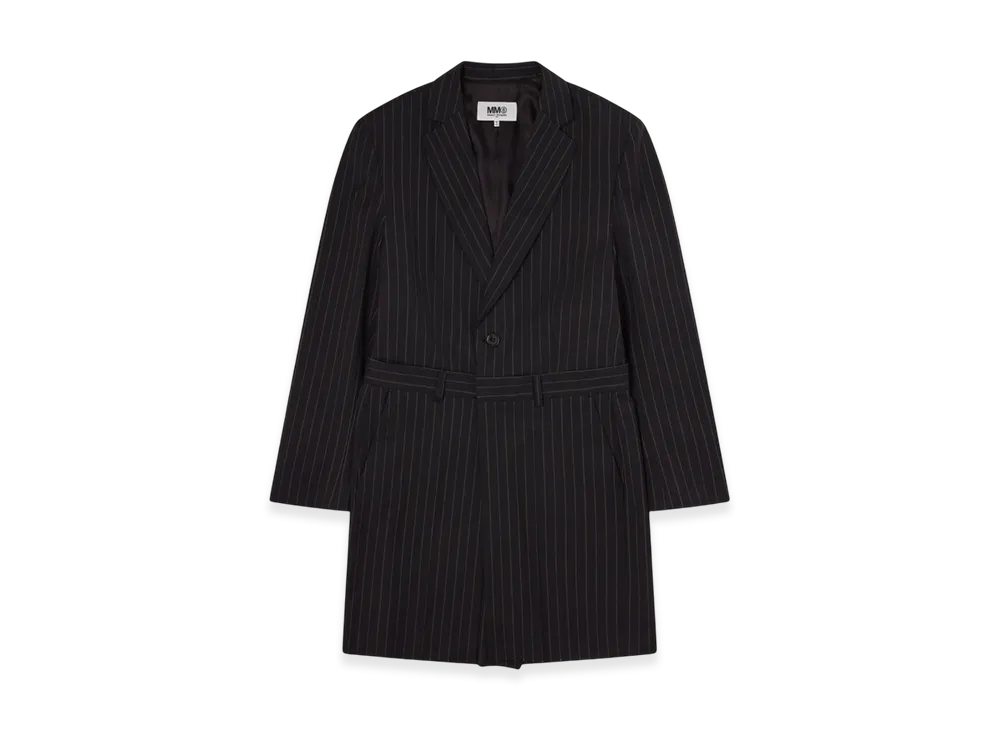 MM6 Maison Margiela Women's Pinstripe Long Line Blazer "Black"