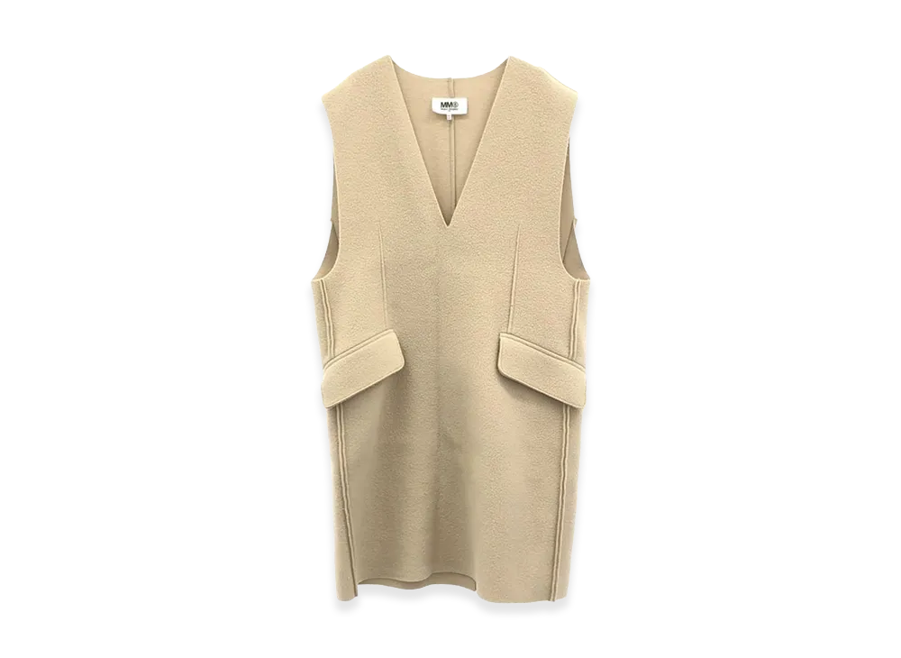 MM6 Maison Margiela Women's Wool Cashmere Vareuse Dress "Cream"