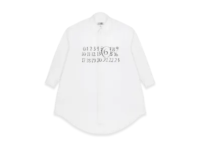 MM6 Maison Margiela Women's Numeric Shirt Dress "White"