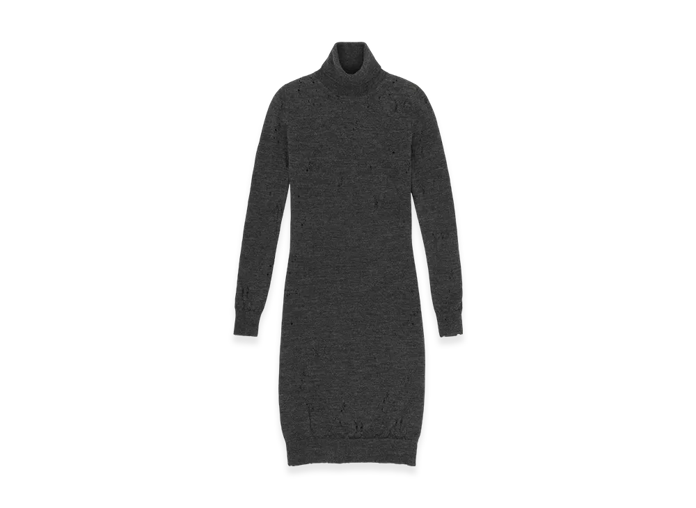 MM6 Maison Margiela Women's Turtleneck Dress "Dark Gray"