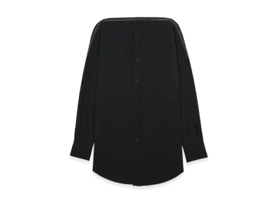 MM6 Maison Margiela Women's Collarless Long Shirt "Black"