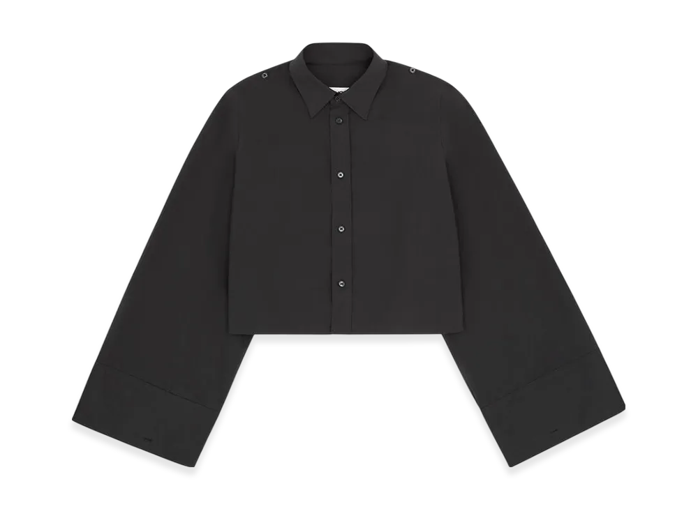 MM6 Maison Margiela Women's Cotton Poplin Shirt "Black"