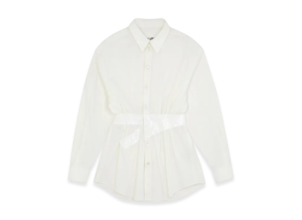 MM6 Maison Margiela Women's Taped Poplin Shirt "White"