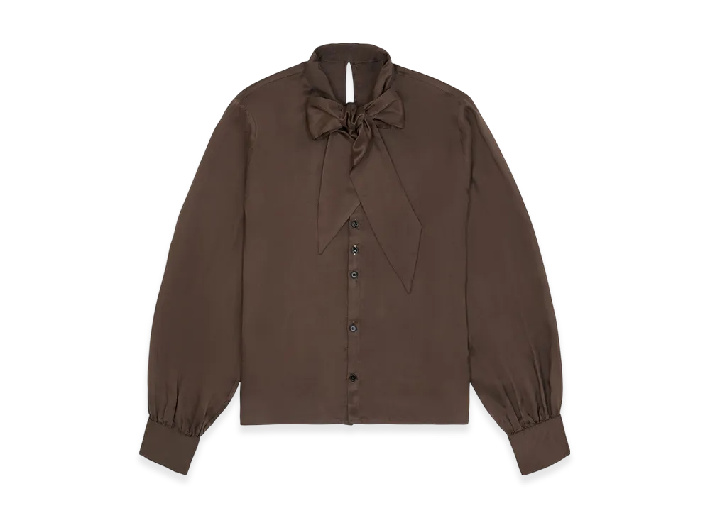 MM6 Maison Margiela Women's Twisted Bow Shirt "Brown"