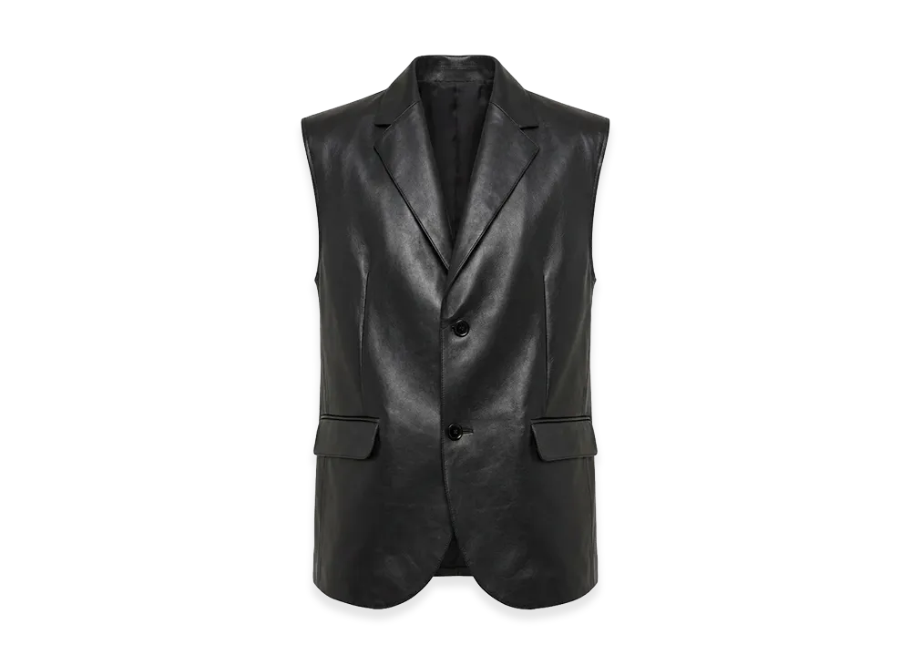 MM6 Maison Margiela Leather Vest "Black"