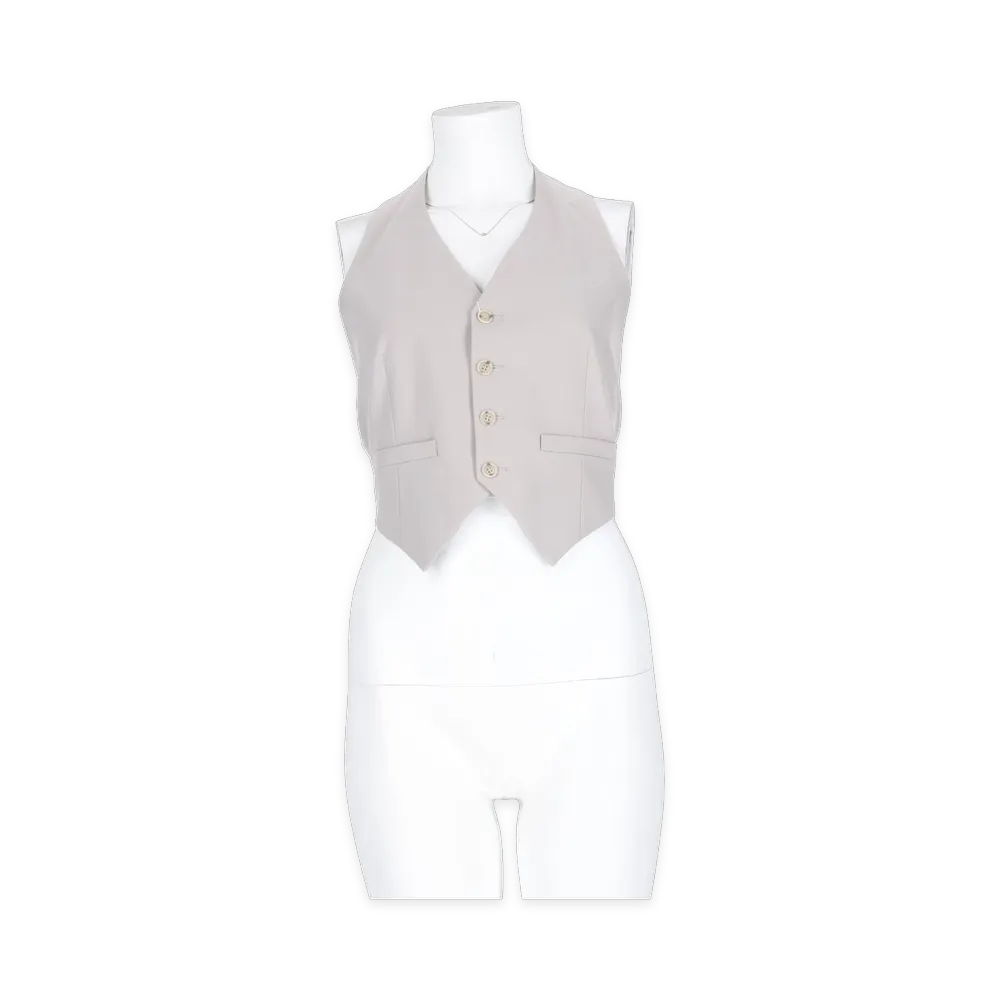 MM6 Maison Margiela Women's Gilet In Misto Lana Con Bottoni "Gray"