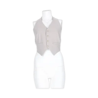 MM6 Maison Margiela Women's Gilet In Misto Lana Con Bottoni "Gray"