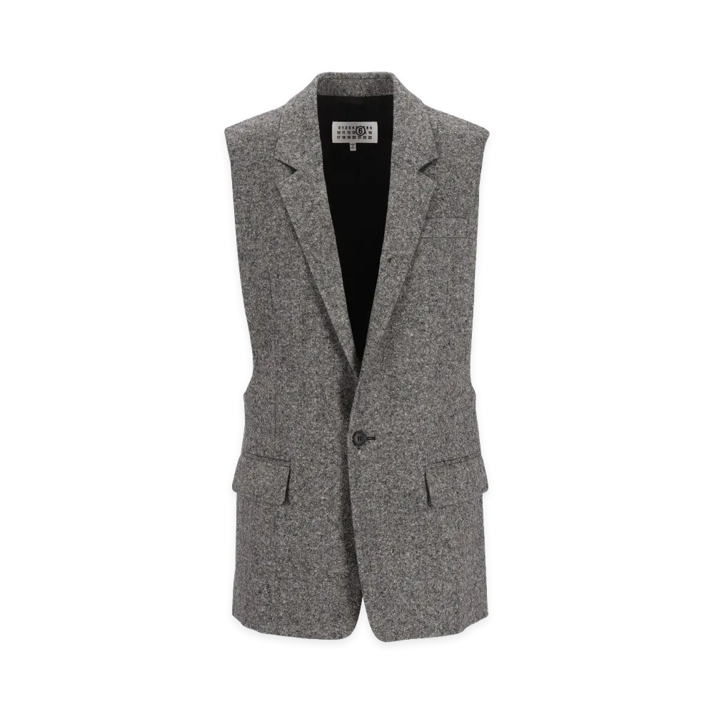 MM6 Maison Margiela Women's Merino Wool Knitted Vest "Gray"