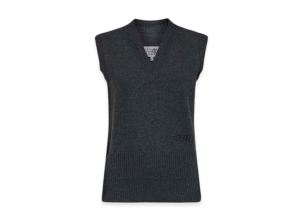 MM6 Maison Margiela Women's Merino Wool Knitted Gilet "Black"