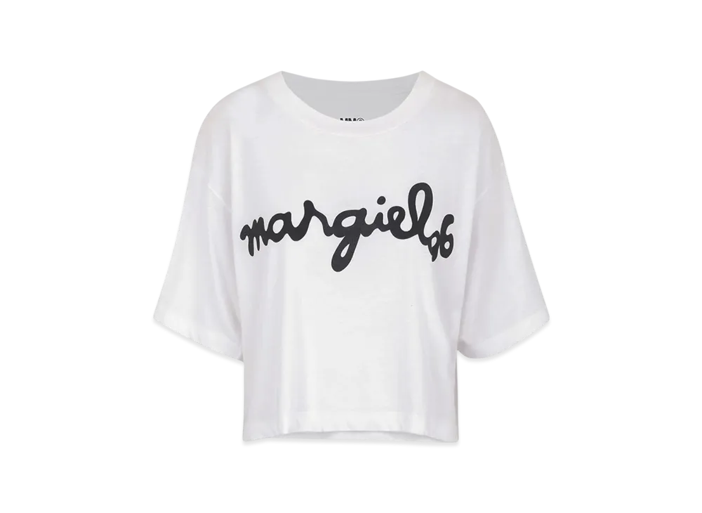 Maison Margiela Women's Logo Cropped T-Shirt "White"