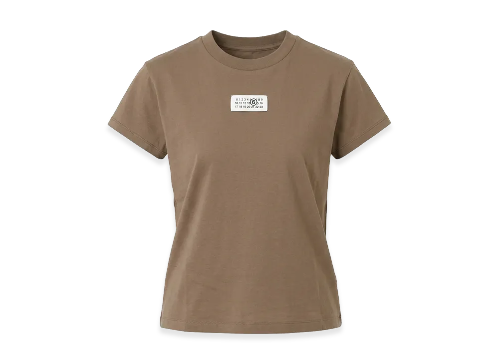 MM6 Maison Margiela Women's Mini Logo Cropped T-Shirt "Lightbrown"